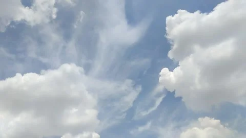 Timelapse of clouds with clear sky at noon in summer. texture effect 動画素材 293125112