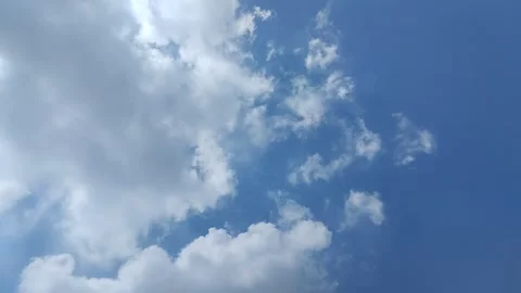Timelapse of clouds with clear sky at noon in summer. texture effect 動画素材 293125118