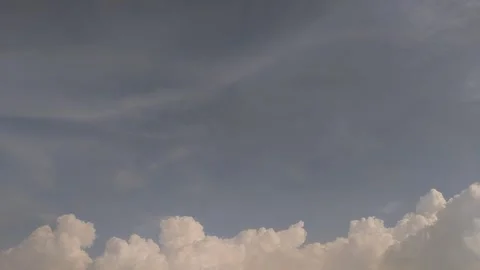 Timelapse of clouds with clear sky at noon in summer. texture effect 動画素材 297239250