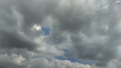 Timelapse of clouds with clear sky at noon in summer. texture effect 動画素材 297239251