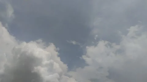 Timelapse of clouds with clear sky at noon in summer. texture effect 動画素材 297239308