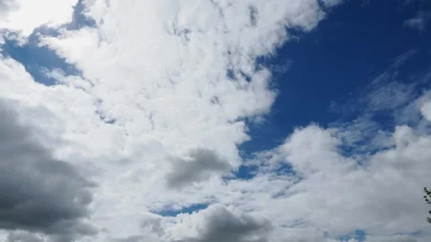 Timelapse of clouds coming and going against a blue sky 動画素材 333776186