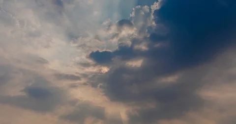 Timelapse of clouds crossing the amazing sky over the sea or ocean at sunset. Stock Footage 102425737