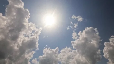 Timelapse of clouds crossing the sun in summer Stock Footage 323148945