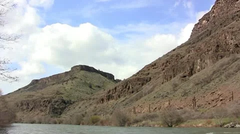 Timelapse clouds in the Deschutes river canyon Stock Footage 10827980