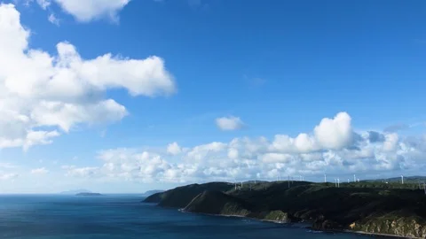 Timelapse: Clouds Drifting Out to Sea, Makara, New Zealand, 1080 HD 스톡 동영상 118360234