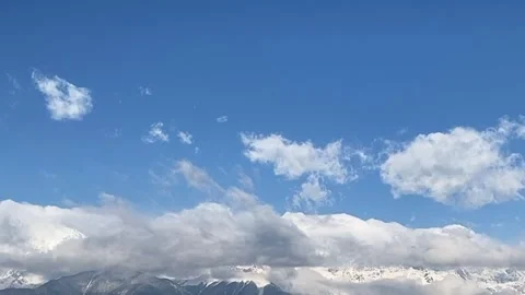 Timelapse of Clouds Drifting Over Snow-Capped Himalayan Mountains, Tibet, China Stock-Footage 337802829