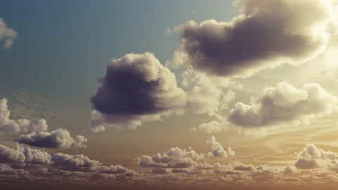 Timelapse of clouds during a beautiful sunset Stock Footage 231307353