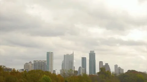 Timelapse of clouds during the day over the city Austin, Texas, USA Stock Footage 12756582