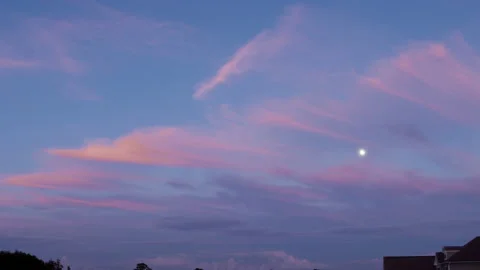Timelapse of Clouds During Sunset and Moonrise Stock Footage 182512286