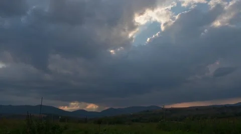 Timelapse with clouds that fast in speed over the ground Stock Footage 60397301