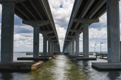 Timelapse Clouds Florida US Highway Choctawhatchee Bay Stock Footage 203504911