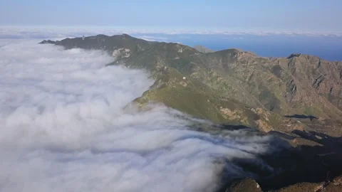 Timelapse clouds flow in Anaga mountains, Tenerife Stock Footage 241684256