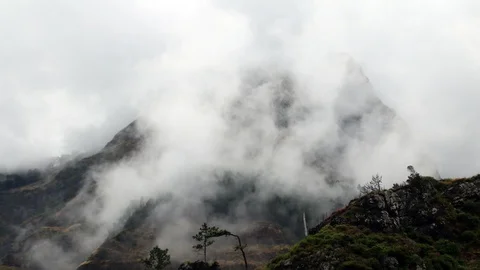 Timelapse of clouds flowing in the mountains Stock Footage 126403731