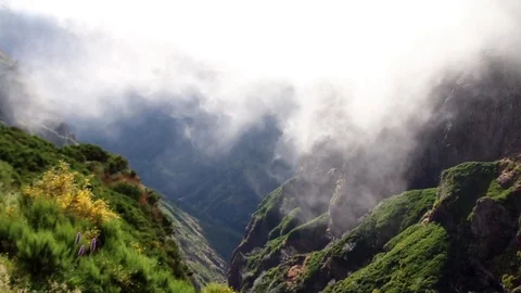 Timelapse of clouds flowing in the mountains Stock Footage 126501959
