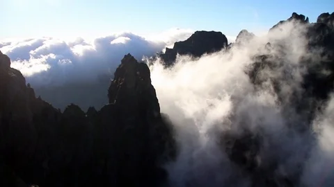 Timelapse of clouds flowing in the mountains Stock Footage 126504009