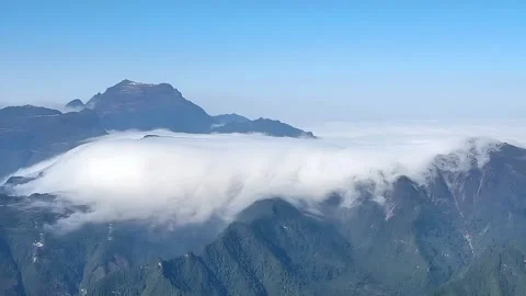 Timelapse of Clouds Flowing Over Mount Emei Peaks in Sichuan, China Stock-Footage 336823799