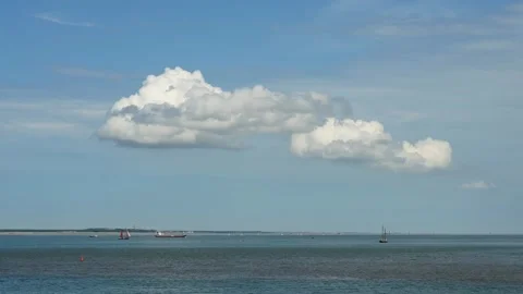 Timelapse of clouds formed over the island of Terschelling in the Netherlands Stock Footage 289906327