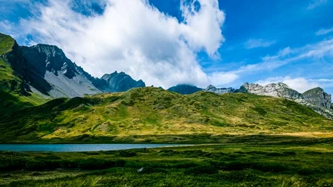 Timelapse of clouds on Franch's mountains Stock Footage 344746443