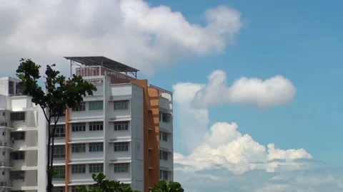 TIMELAPSE CLOUDS AT HDB PASIR RIS 動画素材 132094313