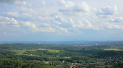 Timelapse clouds from hill to city Stock Footage 11401041