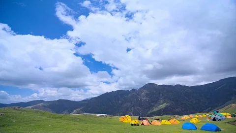 Timelapse of clouds in Himalayan meadows Stock Footage 76995658