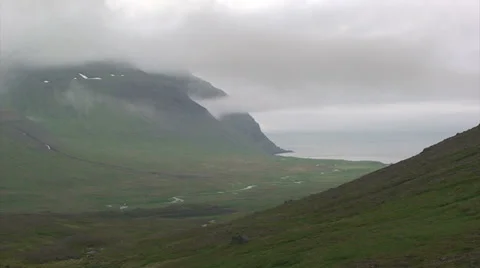 Timelapse clouds inside a fjord Stock Footage 37269171