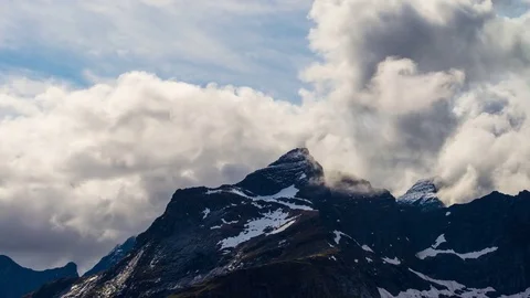 Timelapse of clouds in Lofoten, Norway Stock Footage 75009459