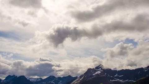 Timelapse of clouds in Lofoten, Norway Stock Footage 75009582