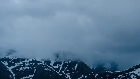 Timelapse of clouds in Lofoten, Norway Stock Footage 75009681