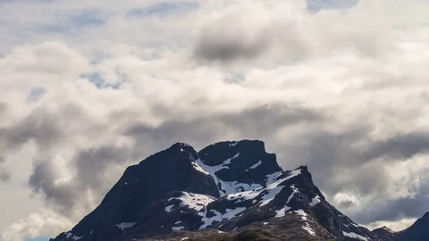 Timelapse of clouds in Lofoten, Norway Stock Footage 75009771