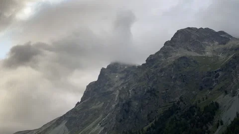 Timelapse of Clouds on Mountain in Engadin Stock Footage 136067898