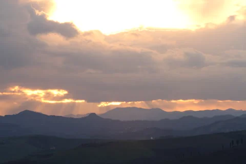 Timelapse clouds mountain sunset Stock Footage 148536348