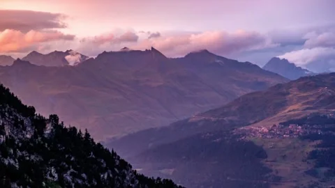 Timelapse of clouds on mountains Stock Footage 344771389