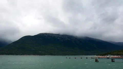 Timelapse of clouds on a moutain in Alaska during cold day Stock-Footage 122012499