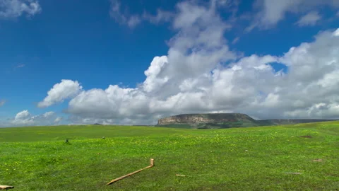Timelapse, clouds moving across a blue sky Stock Footage 339575519