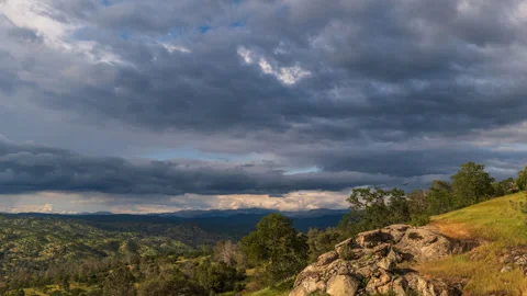 Timelapse of Clouds moving Across Rocky Sierra Nevada Foothills In California Stock Footage 278250000