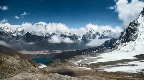 Timelapse - clouds moving around Mount Everest . Stock Footage 67794334