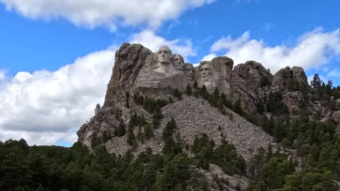 Timelapse of clouds moving behind Mount Rushmore National Monument South Dakota Stock Footage 299381251