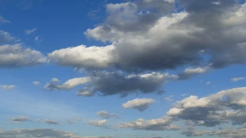 Timelapse with clouds moving on the blue sky Stock Footage 97603912