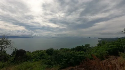 Timelapse - clouds moving fast over the sea Stock Footage 194446023