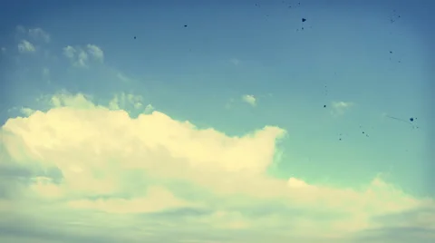 Timelapse of clouds moving from left to right. Vintage and grunge movie. Stock Footage 68344113