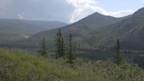 Timelapse Clouds Moving Over Alaska Landscape Denali National Park Stock Footage 121478741