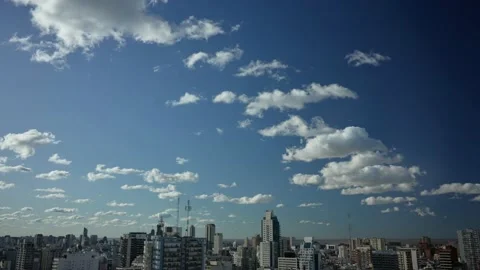 Timelapse of clouds moving over Buenos Aires city Stock Footage 202189342