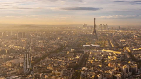 Timelapse of clouds moving over central Paris in France Stock Footage 203994248
