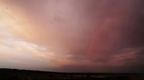 Timelapse of Clouds moving over the city Stock Footage 65238384