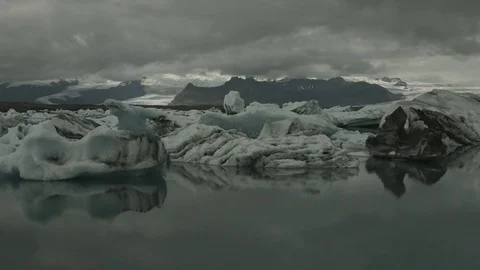 Timelapse Of Clouds Moving Over Iceberg Landscape ICELAND #3 Stock Footage 82355511