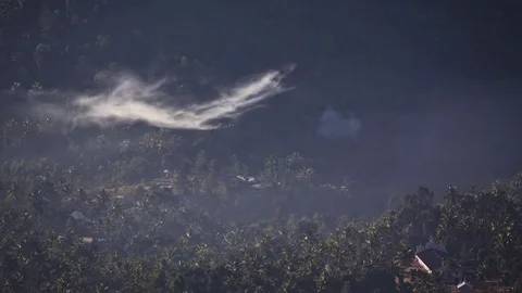 Timelapse clouds moving over a plantation in India. Andreev. Stock Footage 77851387