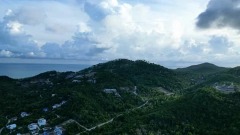 Timelapse of Clouds Moving Over Tropical Mountains Stock Footage 339399416