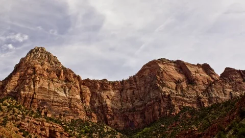 Timelapse of Clouds moving over Zion National Park Stock Footage 79586281